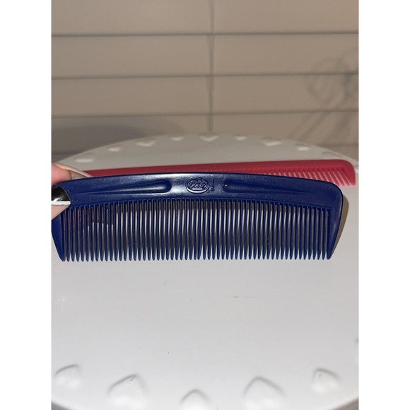 Set of 2 Vintage Goody ~Pink and Blue Plastic Hair Combs  Made in USA - Picture 2 of 3